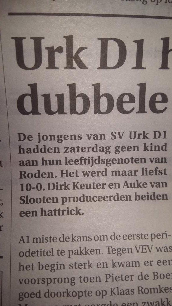 Over een paar jaar heeft Urk 1 weer de beschikking over een paar spitsen 😉