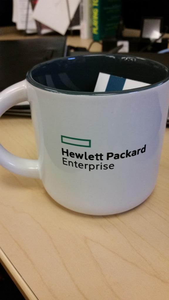 rnicholas21's tweet photo. My first company mug for Hewlett Packard Enterprise!  Fun ride ahead!  #HPE https://t.co/aGGT7k8PBh