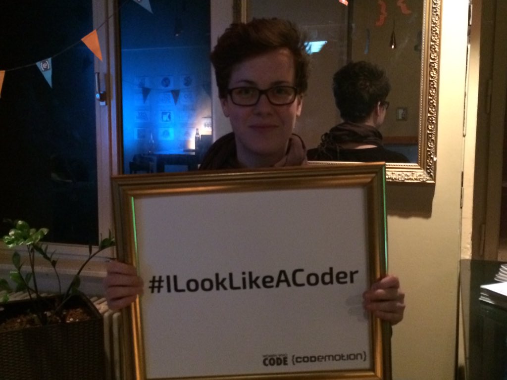 WWCodeBerlin's tweet photo. .@_ariaru looks like a coder! #ILookLikeACoder #ILookLikeAnEngineer https://t.co/rA3ayWEiJI