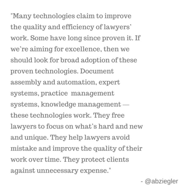 Why #lawyers can't ignore #technology: bit.ly/1XK09o9 by <a href="/abziegler/">Adam Ziegler</a> | 3-pronged framework for excellence.