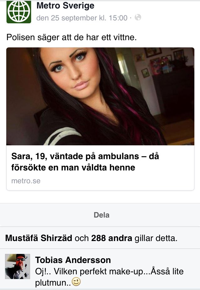 snubbarna's tweet photo. "Mindre empati med våldtäktsoffer som plutar med munnen"............ https://t.co/sKSOUxX0OJ