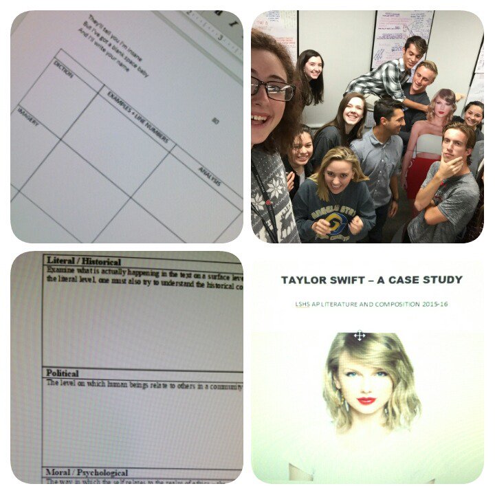 LSHS_APLIT's tweet photo. @taylorswift13 LONE @LSHSRangers Taylor Swift case study AP Literature #1989 @feministtswift https://t.co/v6U0sOxl7E