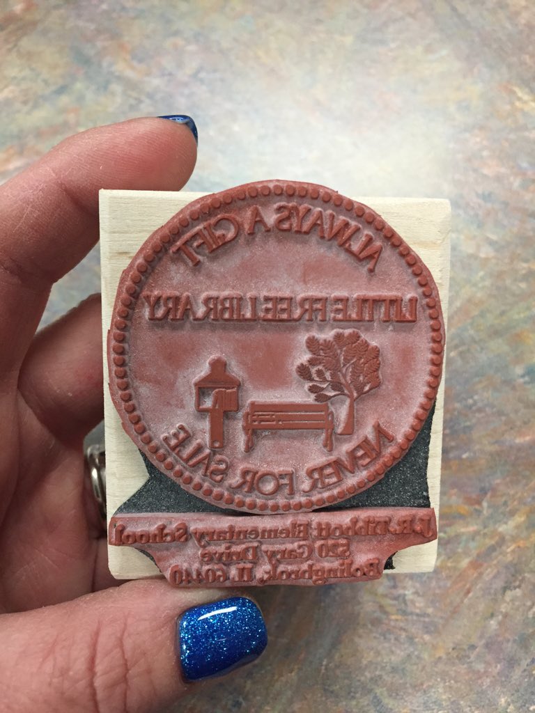 butterfli820's tweet photo. Yay! The stamp for our Little Free Library came in today! Getting closer to making it a reality! @NEUPROUD :) #365u https://t.co/2Ttv2MQVJi