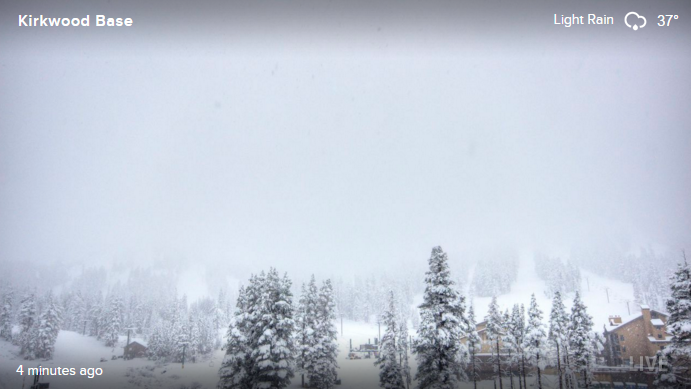 KenWayne's tweet photo. Snow! Web cam from #Kirkwood. #Tahoe https://t.co/flisLYiTOP