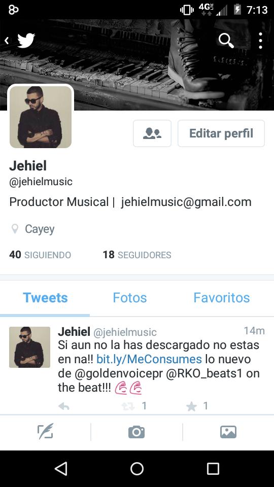 Busca mi nueva cuenta de Twitter <a href="/jehielmusic/">Jehiel</a>