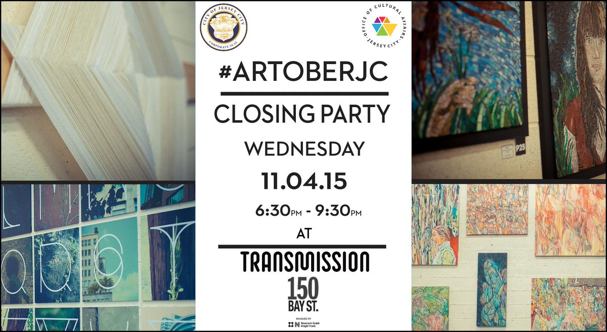 JCArtCulture's tweet photo. Celebrate #jerseycityartists at #JCAST2015 & #ARToberJC Closing Party 11/4/15 at @bartransmission #JerseyCity! https://t.co/DswxBP3KDj