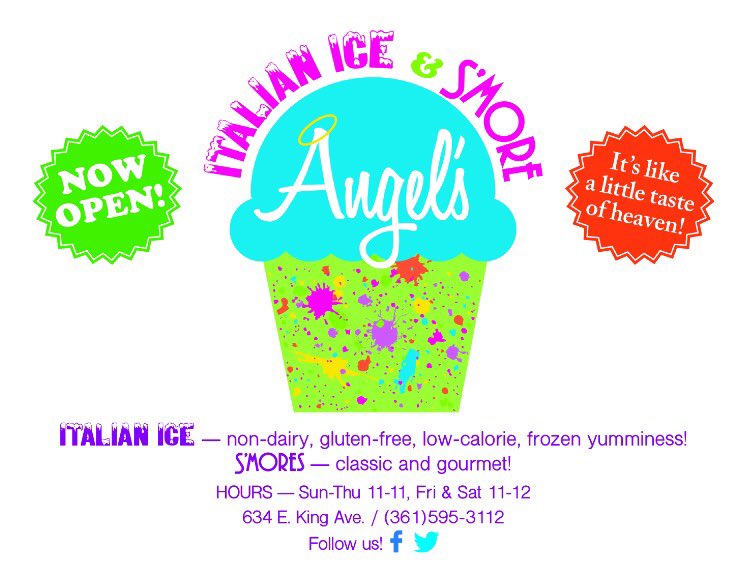 AngelsIce1940's tweet photo. Calling all #TAMUK students! We are located at the corner of 11th st. And King! Come by try it out!!! https://t.co/k0yWkCXqvo