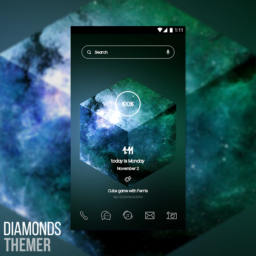 ThemerApp's tweet photo. Diamonds is now live! It includes a full music player, weather, and an agenda! Get it now: https://t.co/7UlSjfQ4ue https://t.co/vzkGDoQPuc