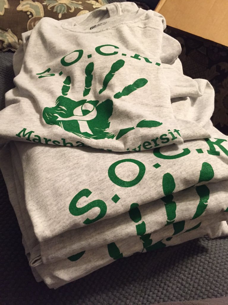 MarshallSOCK's tweet photo. Club shirts are in! Come to the meeting tonight, 8:30 in Corbly 105 for your's. Don't forget your fundraiser orders! https://t.co/jFJL5Bp8lk