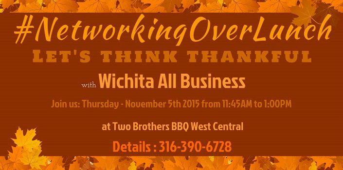 WichitaAllBiz's tweet image. See you @ #NetworkingOverLunch with @WichitaAllBiz @TwoBrothersBBQ West Central Hello November.