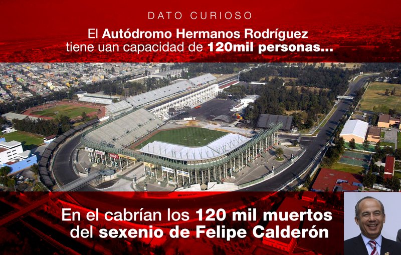 Horacio77140041's tweet photo. Los Muertos de Felipe Calderón de su sexenio No cabrían en las tribunas de la F1 https://t.co/TF9bzndduX