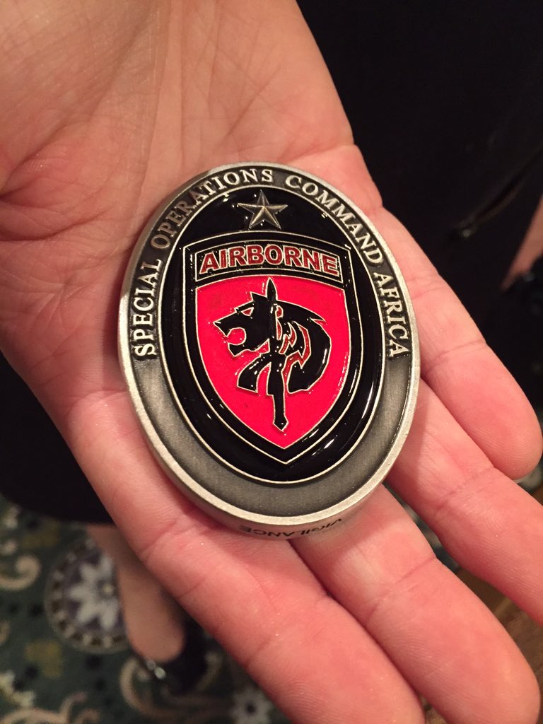 DefenseBaron's tweet photo. Props to BG Bolduc for coining our backstage staff. @USSOCOM #DefOneSummit2015 https://t.co/88J7O7LC7d