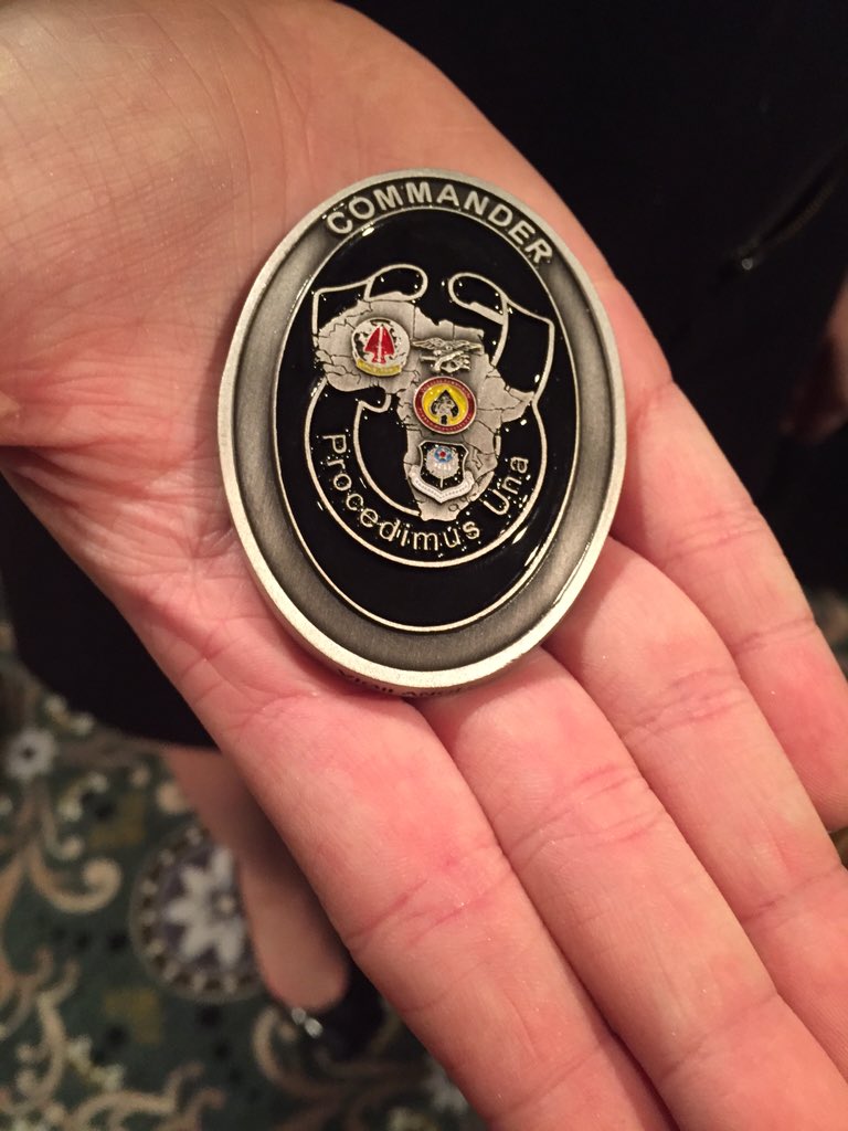 DefenseBaron's tweet photo. Props to BG Bolduc for coining our backstage staff. @USSOCOM #DefOneSummit2015 https://t.co/88J7O7LC7d