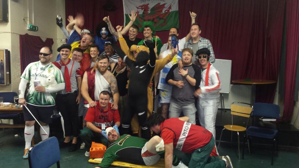 TrimsaranRugby's tweet photo. Great Night Saturday for our rugby world cup fancy dress party. https://t.co/t1F7u8Unim