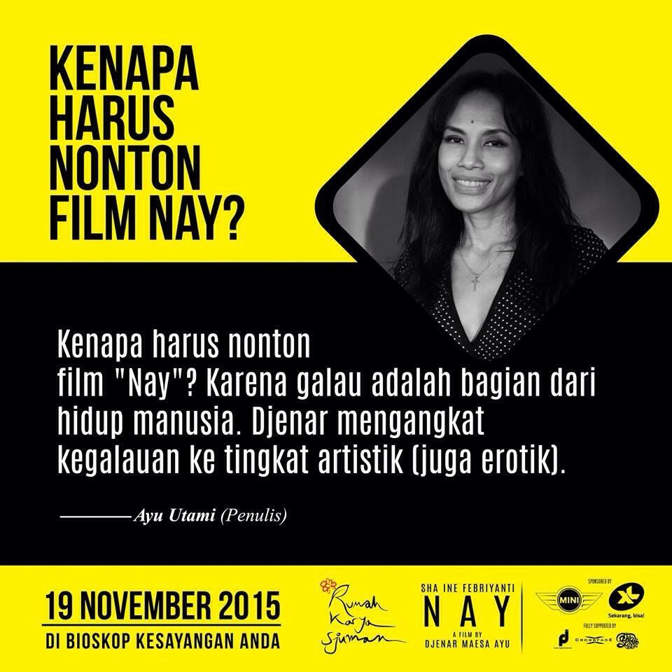 19 NOVEMBER 2015 
#FilmNay #NontonFilmNay
#RumahKaryaSjumanProduction
#BanggaFilmIndonesia