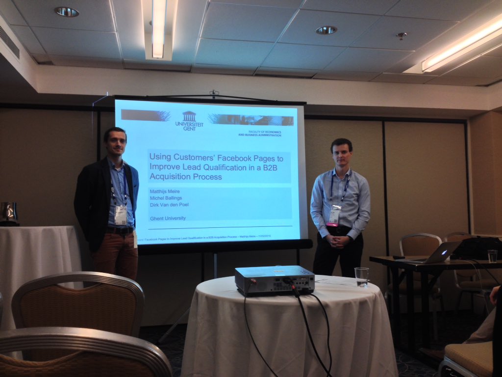 dirkvandenpoel's tweet image. Improving lead qualific. using $FB in #B2B by @MeireMatthijs @MichelBallings at #INFORMS2015 #socialmedia @UGentFEB