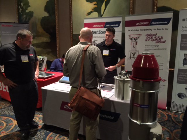 NextStepComms's tweet photo. Nick and Joe at @WittBatt booth at #Extrusion2015 in Charlotte - sold out conference! @plastechmag https://t.co/7tK6sryYon
