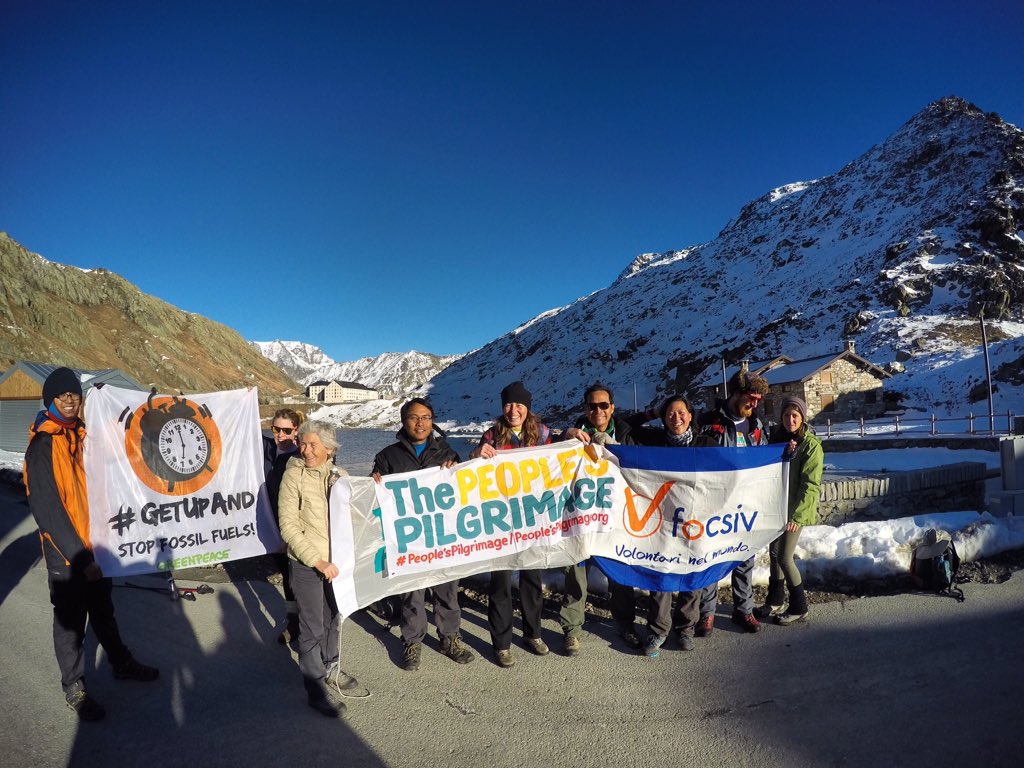 woodleworm's tweet photo. #climatepilgrims have reached the Swiss-Italian border safe and sound :) Thank you for your prayers and support! https://t.co/cbwQTgYfmG