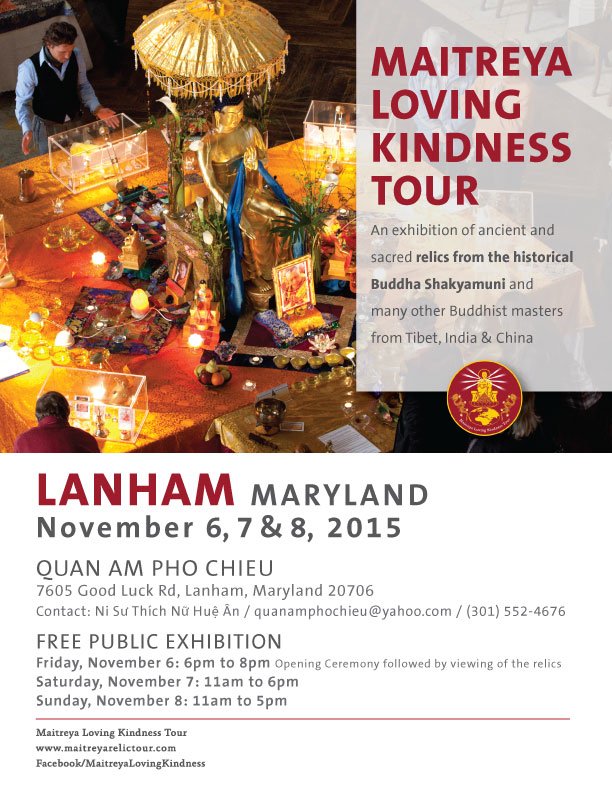 RelicTour's tweet photo. Free public exhibition of sacred Buddhist relics Nov 6-8 Quan Am Pho Chieu Temple
7605 Good Luck Rd #Lanham #MD https://t.co/PobaFInd5l