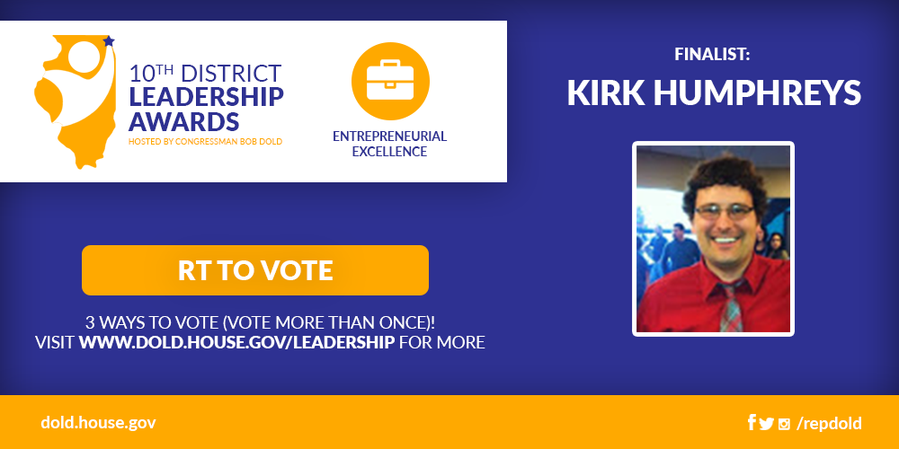 RT to vote for Kirk Humphreys in #IL10 Leadership Awards. Learn more: dold.house.gov/leadership