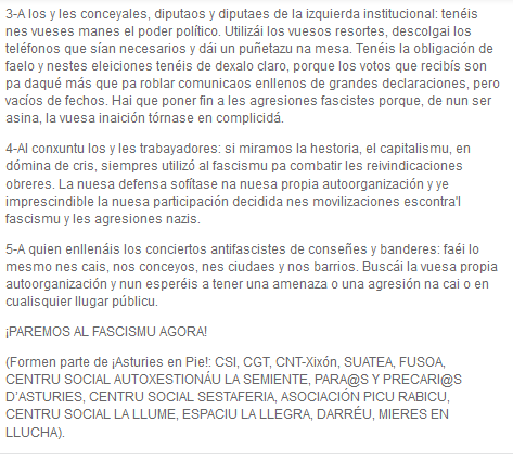 DarreuAsturies's tweet photo. Nueva agresión fascista n'Asturies esta fin de selmana. Comunicáu d'@asturiesenpie #AsturiesAntifa https://t.co/InqFQzLYhv