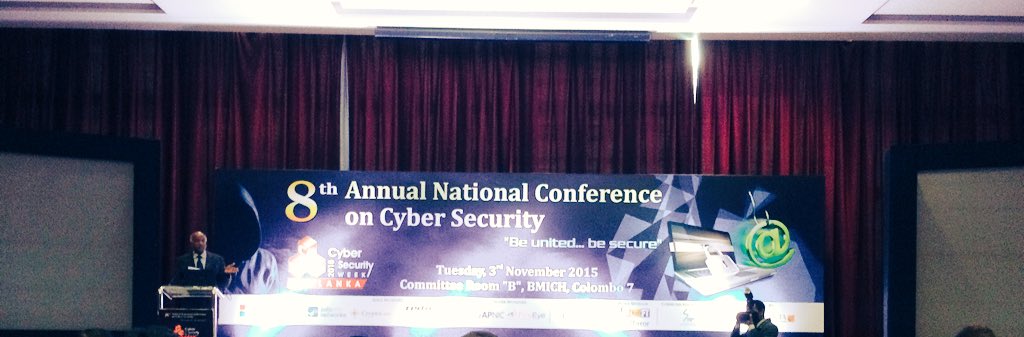 adliwahid's tweet photo. Opening session of the 8th Annual National Conference of Cyber Security @SLCERT #CSW2015 @apnic https://t.co/qeDj4zAcTW