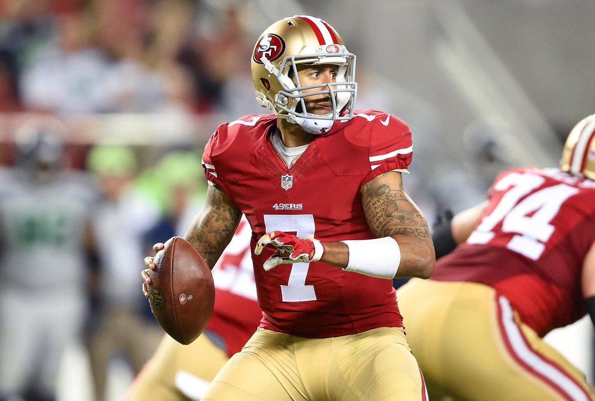 SportsCenter's tweet photo. The 49ers are benching Colin Kaepernick for Blaine Gabbert. (via @AdamSchefter and multiple reports) https://t.co/00LsvZvl78