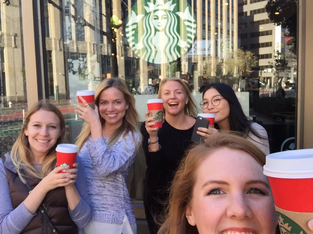 kwrundell's tweet photo. celebrating #RedCups with my @JoinNiche ladies https://t.co/JIj6EBWZhq