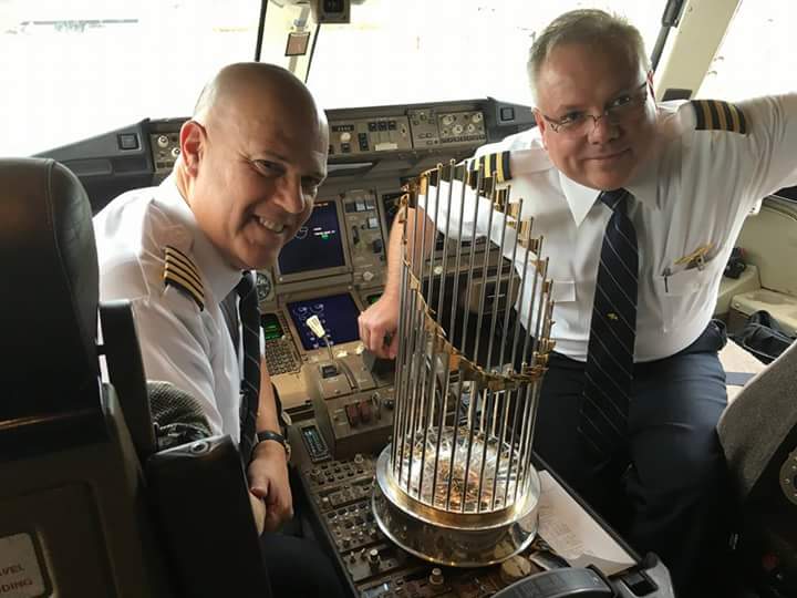 Mrs_Saltzman's tweet photo. We're all excited one of our student's dad (right) brought our boys in blue home today! https://t.co/IAuvcxNCBT