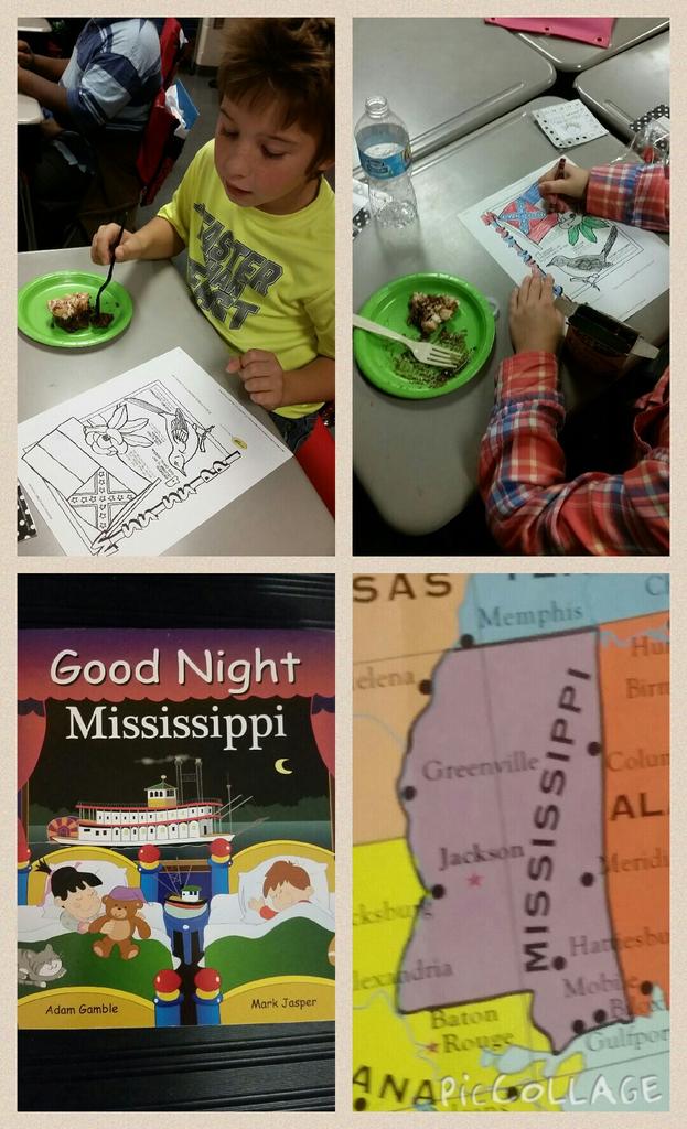 MissAdamsLES's tweet photo. Walk Across America PBL kickoff! Students learn about Mississippi while eating Mississippi Mud Pies! @TCBOE_LES https://t.co/PCe018XcqZ