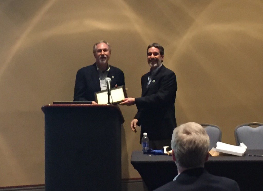agrobins's tweet image. .@gwegryn officially passes the #Analytics Section President&apos;s baton to @JimWilliams0001 #informs2015