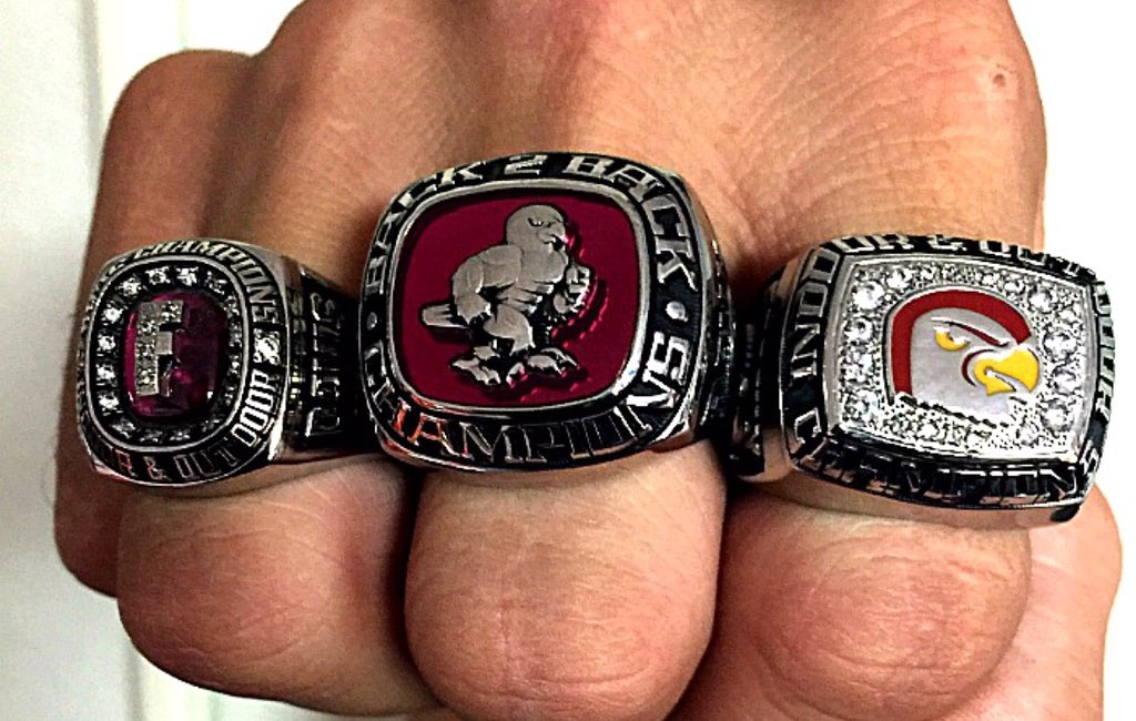 Coach___Davis's tweet photo. 2012, 2013, 2015 - Indoor & Outdoor KCAC Championship Rings #KCACRings #FriendsUniversity @kcacsports #RT https://t.co/KI1F5eNfD8