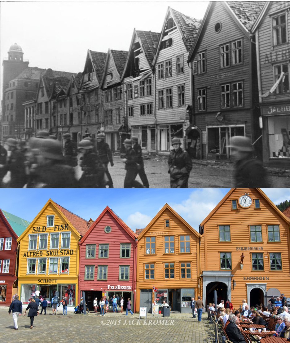 kromerpics's tweet photo. #ThenAndNow German soldiers roamed right where we hung out on vacation in Bergen,Norway. #WWIIBuff #LuvThisStuff https://t.co/KA0Ke4jv0I