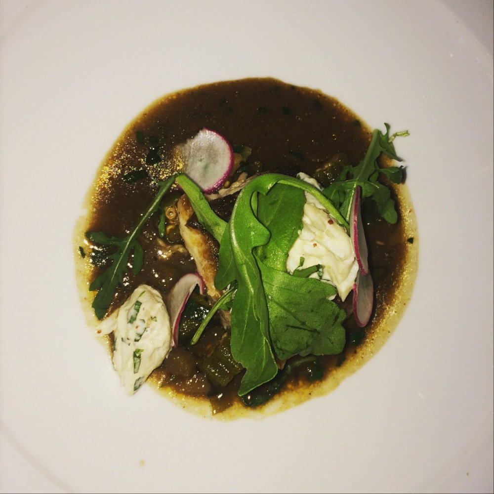 EdnaLewisFDN's tweet image. FISH COURSE - Crispy Red Snapper, Crab Ravigote, Okra Stew - Chef Tiffany Derry #IamEdnaLewis #ELF2015