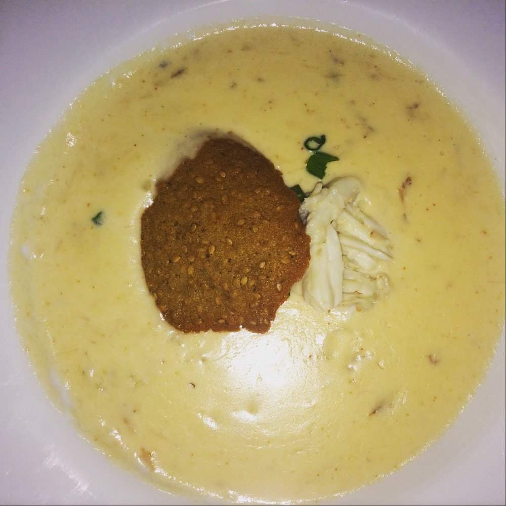 EdnaLewisFDN's tweet image. SOUP COURSE: She Crab Soup with Benne Wafers - Chef Celestia Mobley #IamEdnaLewis #ELF2015