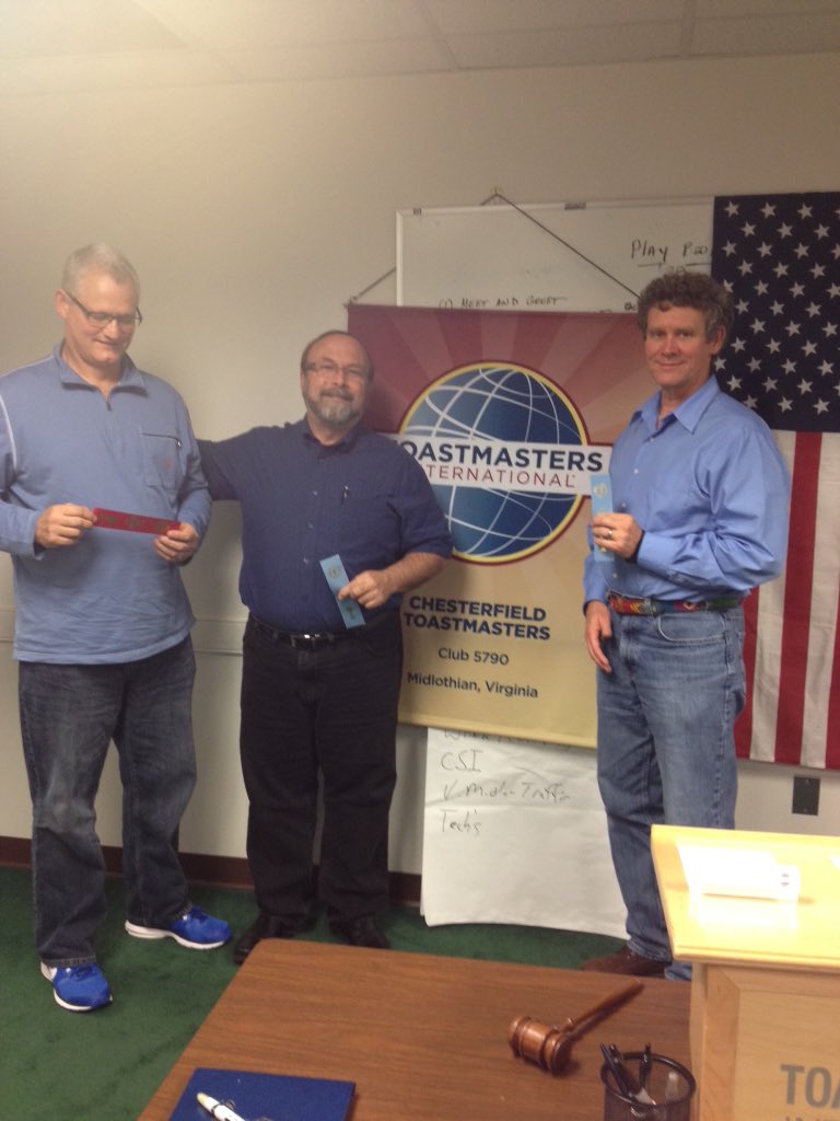 Toastmaster5790's tweet photo. Great meeting tonight!!! We had quiet a fun meeting with 3 guests as well! https://t.co/zwyApFmcMS