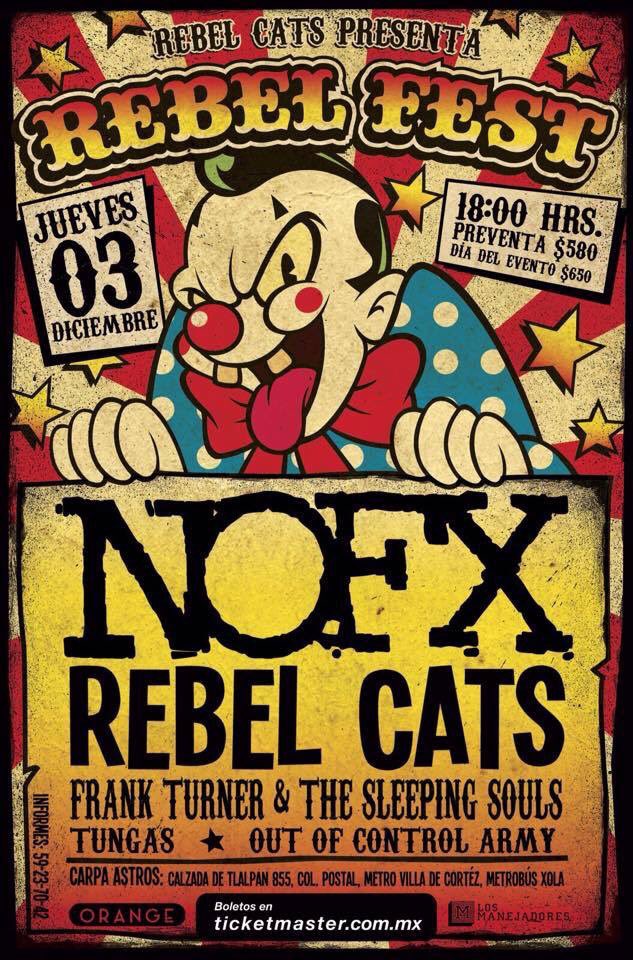 jenn_jagger's tweet image. 03 Dic #RebelFest @NOFXband @rebel_cats @frankturner &amp;amp; the sleeping souls @tungaspunkrock #OutOfControlArmy