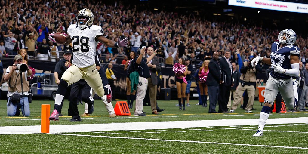 Saints's tweet photo. @NFL the @CJSPILLER walk-off, overtime TD on SNF #NFLTopPlay https://t.co/lCgvpbRYrX