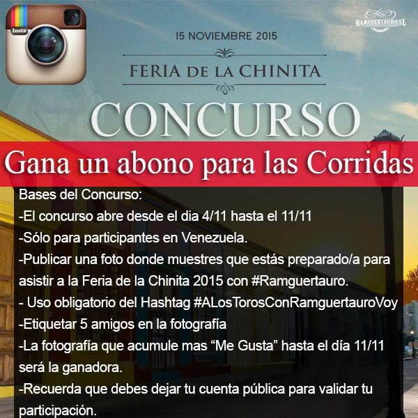 GanaLosRamirez's tweet photo. Gana un abono para #FeriaDeLaChinita2015 sigue las bases del concurso y gana! https://t.co/VZsZEfDHSu