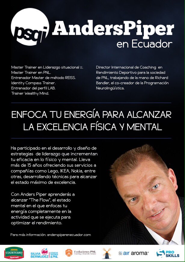 proskillscom's tweet photo. Desde Dinamarca te traemos a Anders Piper, destacado alumno y colaborador de Richard Bandler (Creador del PNL) https://t.co/n1Y78kZ2bG