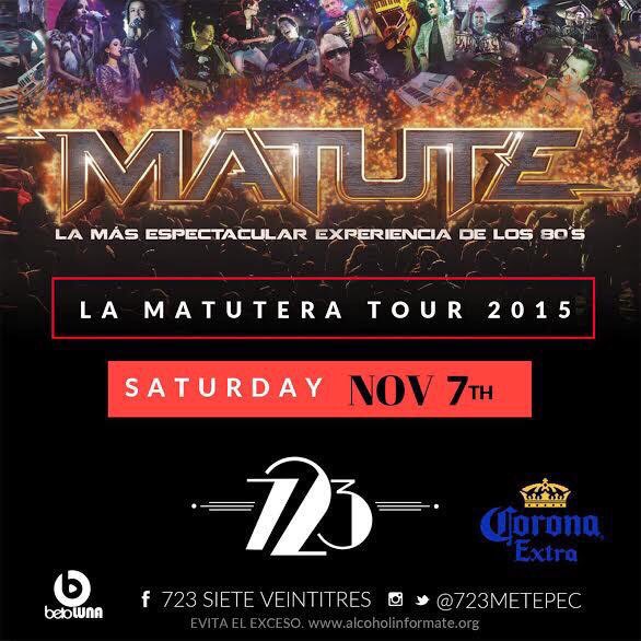 PacoOsoMorales's tweet photo. Banda de Metepec nos vemos el Sábado en @723Metepec para reventar como se debe! @MATUTEmx #LaMatuteraTour2015 https://t.co/ea9sAIjzPp