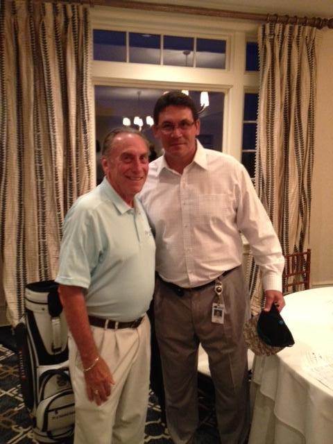 CSOjerry's tweet photo. @CSOjerry Great interview w/Coach Ron on ESPN.  Blessed individual, here at a USO event. @LenovoGov #Panthers https://t.co/PYs3H3sNlR