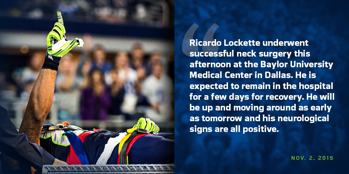 Seahawks's tweet photo. UPDATE: Ricardo Lockette underwent successful neck surgery this afternoon. #LOB https://t.co/aI7Rl9eLl7