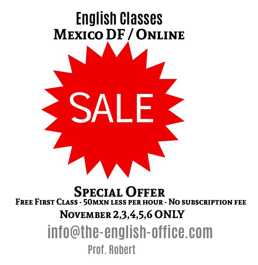 THEnglishOffice's tweet photo. Buscando clases de Inglés en la ciudad de México o en línea? He disponibilidad ahora!Hay descuento ahora! #Inglés https://t.co/0zyPkTaCHc