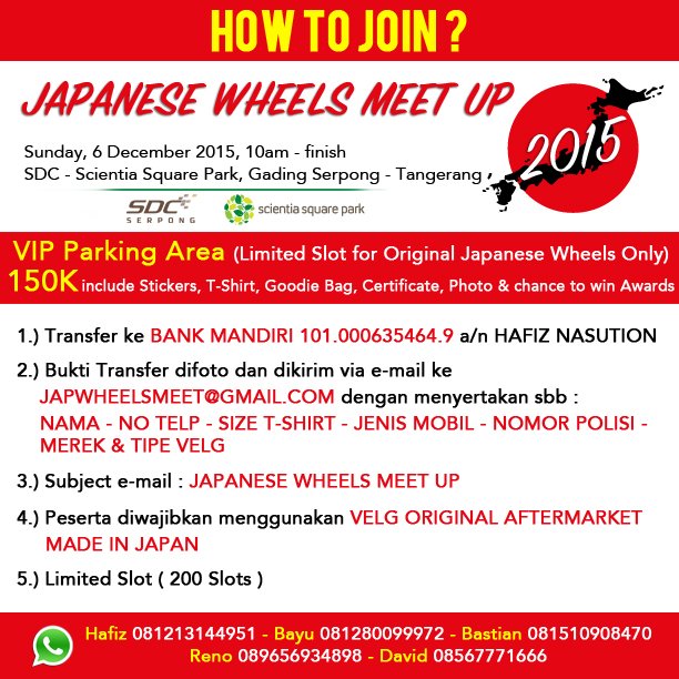 Japanese Wheels Meet Up 2015 - #JapWheelsMeetUp2015 @ssqpark <a href="/sdcserpong/">SDC Serpong</a> #EnkeiEnthusiast #RaysNation #WedsPeople