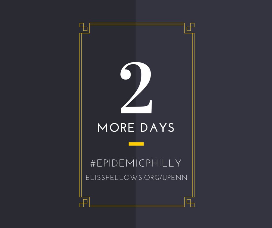 ELISSfellows's tweet photo. THIS WEDNESDAY @Penn! #ELISS #EpiComm15 @UPennSciencePol @DirectorPhilaEM @PhilaOEM @mrmunyikwa https://t.co/dAHBFt0m7o