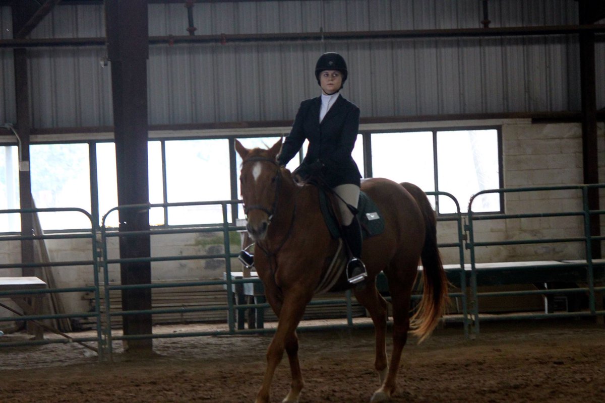 Newest junior Jessica Juselis showing us how it's done. Congrats on second in your flat class yesterday! 💙❤️ #AUEQ