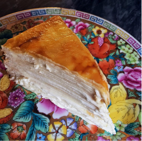 PaperMoonCafePH's tweet photo. 20 layers of delicate crepes, light cream, and that caramelized top to brighten up this Tuesday. Photo @janago https://t.co/qBShstB9Td
