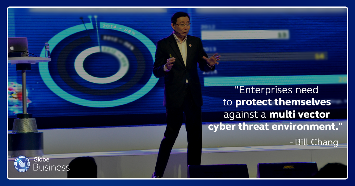 GlobeEIF's tweet photo. Bill Chang on Cyber Security and why businesses need to stay one step ahead of cyber threats. #GlobeEIF https://t.co/4kNNJvt4xK