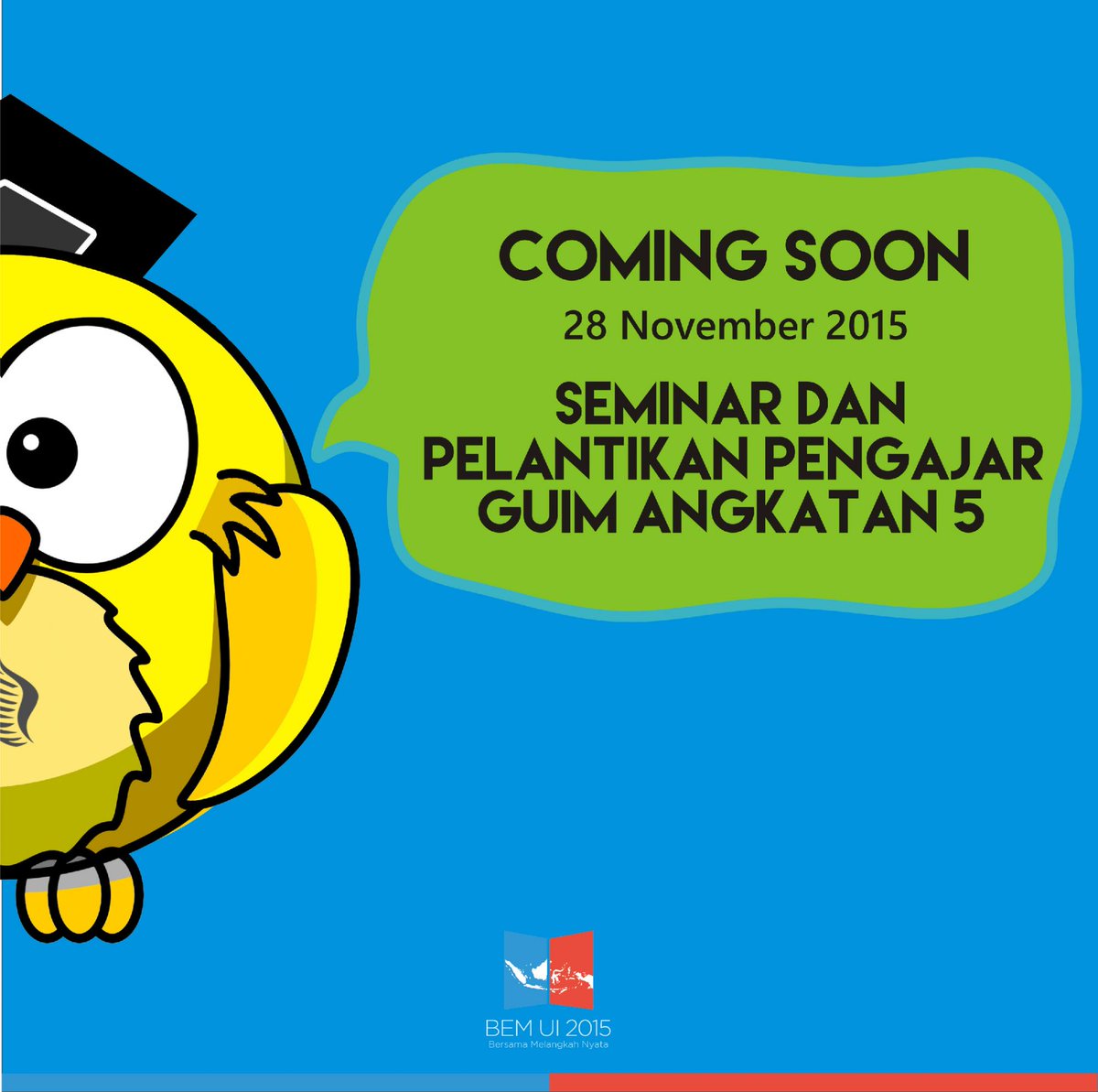 UIUpdate's tweet photo. Hadiri Seminar dan Pelantikan Pengajar Gerakan UI Mengajar Angkatan 5. Sabtu (28/11), info: https://t.co/v7XaCmm8Uo https://t.co/p3U2PFXmMY